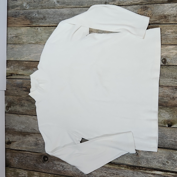Eddie Bauer long sleeve mock neck ribbed knit top XL cream color W-557 - Picture 1 of 6